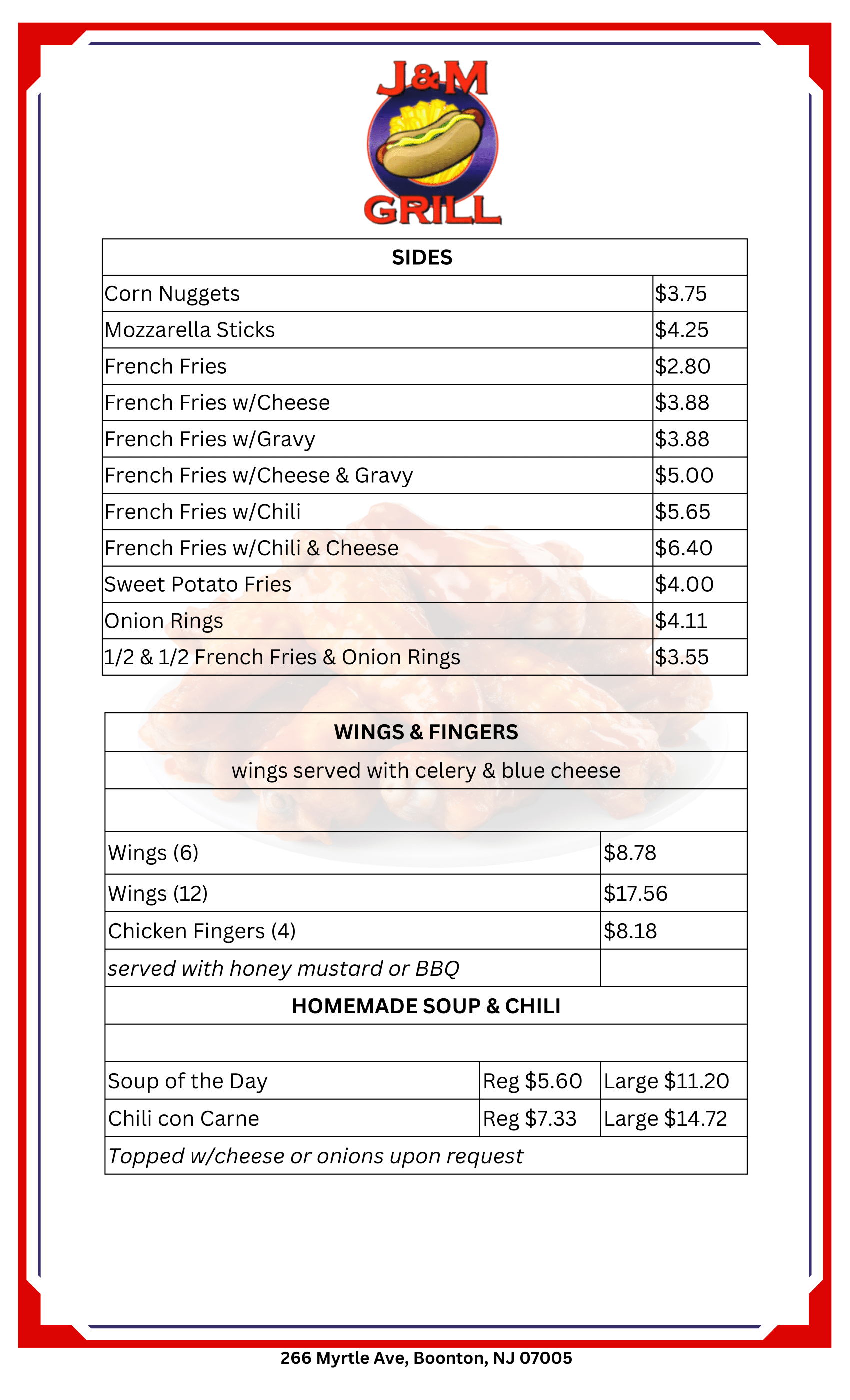 J&M Grill Menu 942024 4