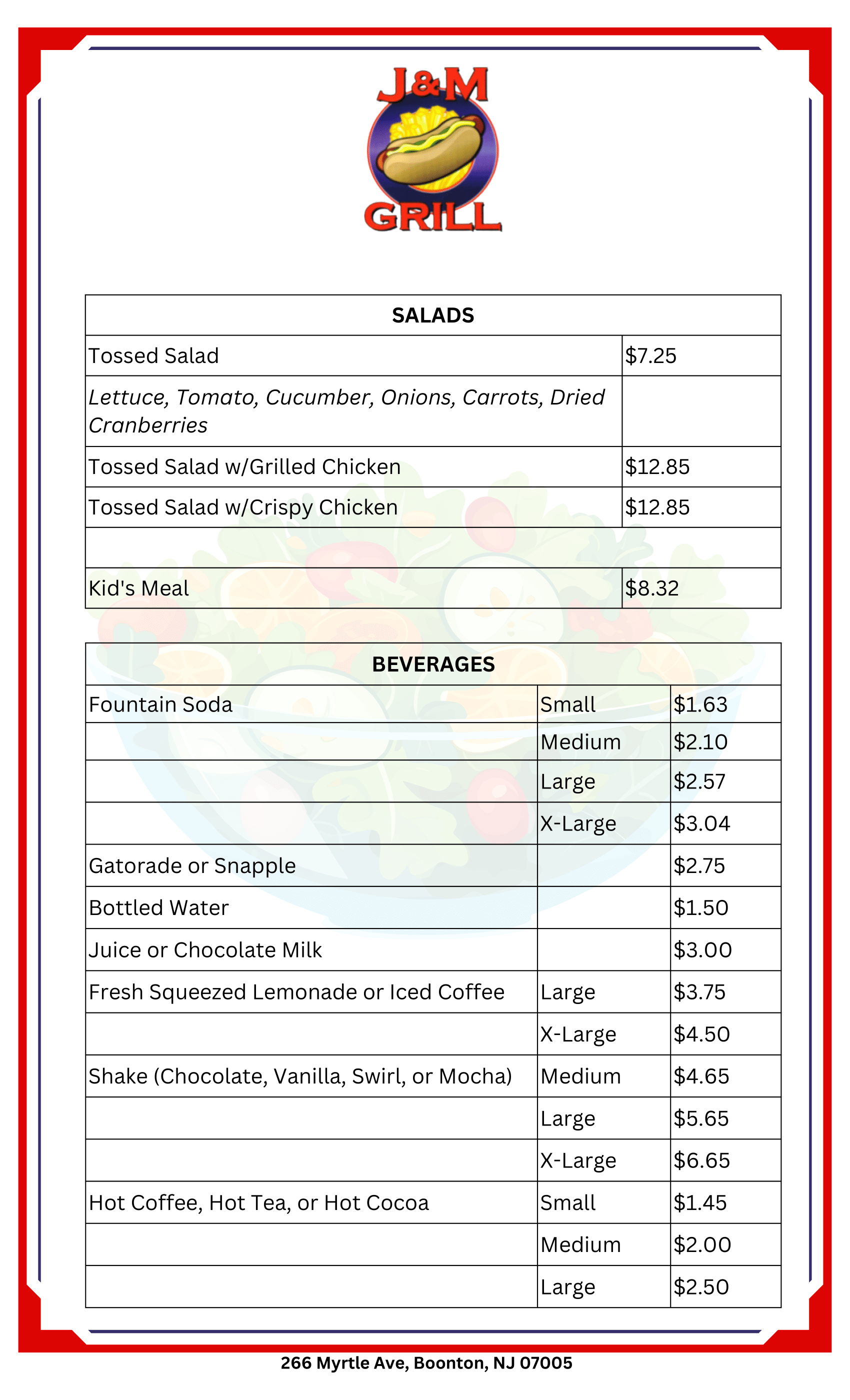 J&M Grill Menu 942024 5